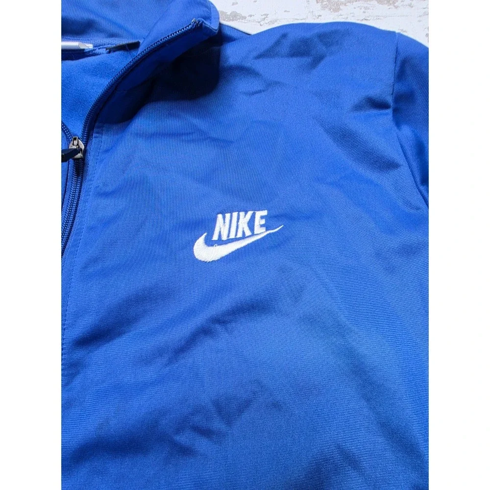 Nike Track Jacket Mens Medium Blue White Striped Full Zip Sportswear